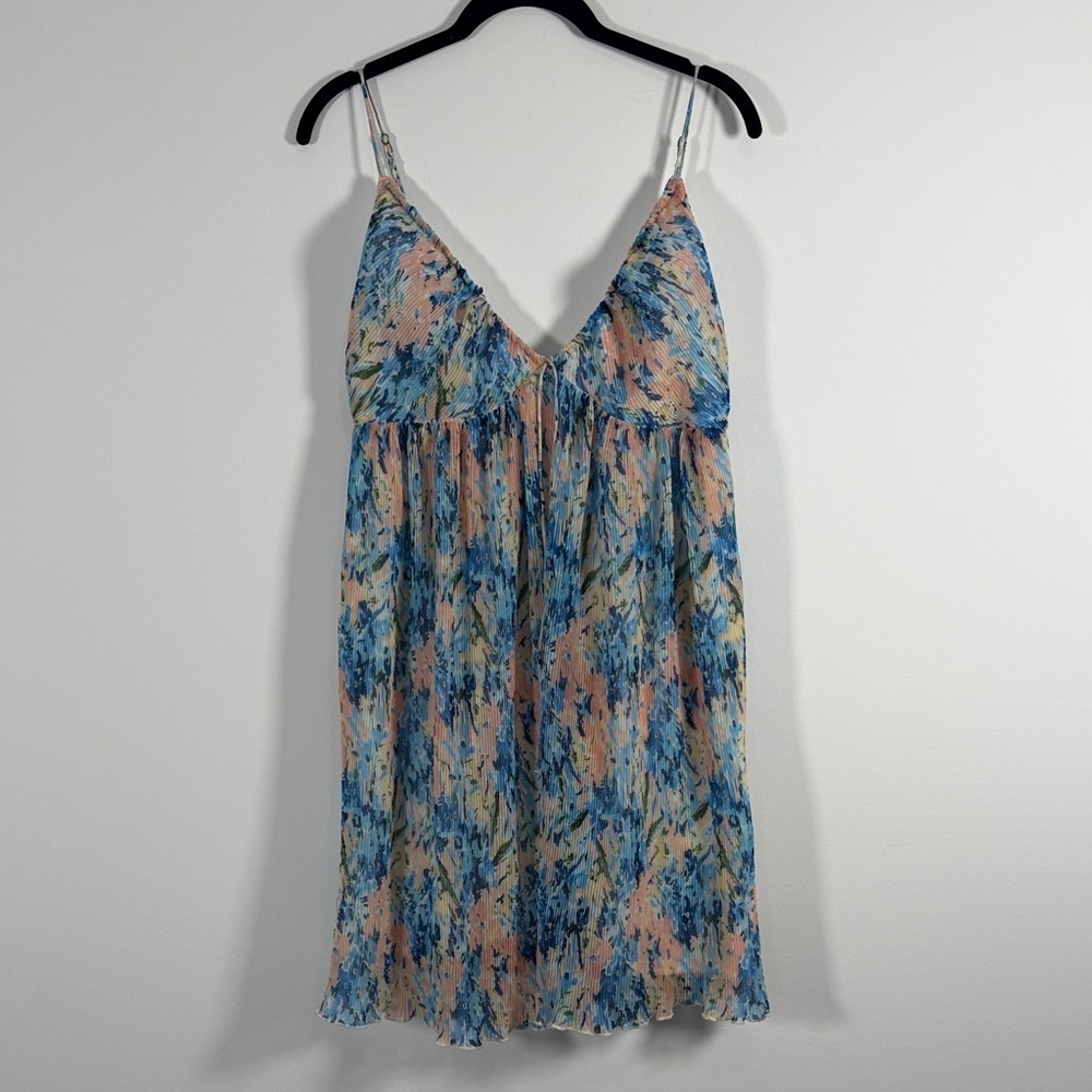 NWOT Abercrombie & Fitch Plisse Ruched Floral Babydoll Dress